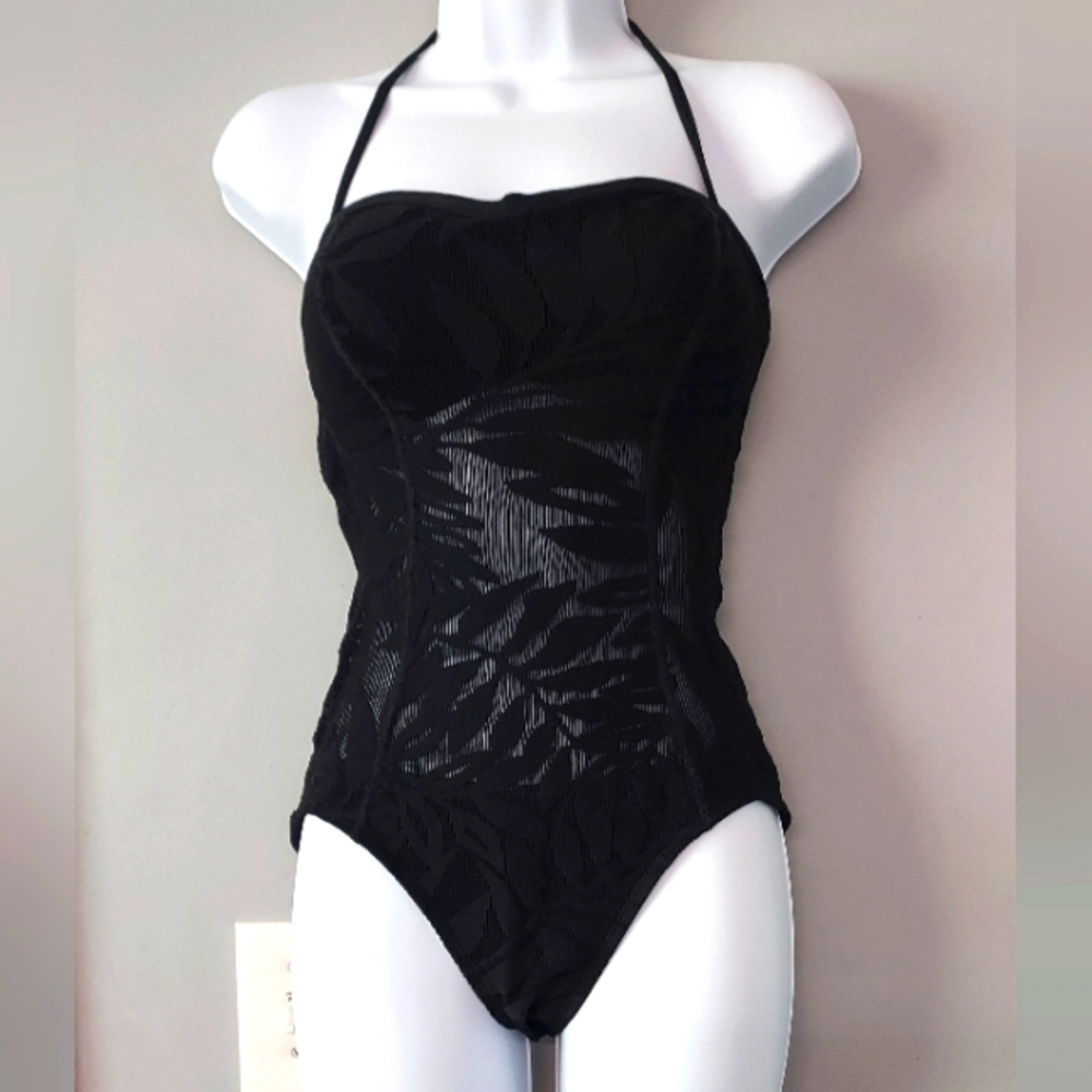 Robin Piccone Black lace one-piece swimsuit Sz-6